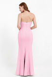 Mermaid Crepe Straight Across Formal Evening Dresses Long Prom Party Bridesmaid Dress Gowns
