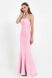 Mermaid Crepe Straight Across Formal Evening Dresses Long Prom Party Bridesmaid Dress Gowns