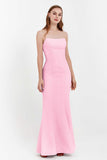 Mermaid Crepe Straight Across Formal Evening Dresses Long Prom Party Bridesmaid Dress Gowns