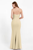 Mermaid Crepe Straight Across Formal Evening Dresses Long Prom Party Bridesmaid Dress Gowns