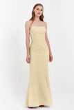 Mermaid Crepe Straight Across Formal Evening Dresses Long Prom Party Bridesmaid Dress Gowns