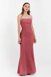 Mermaid Crepe Straight Across Formal Evening Dresses Long Prom Party Bridesmaid Dress Gowns