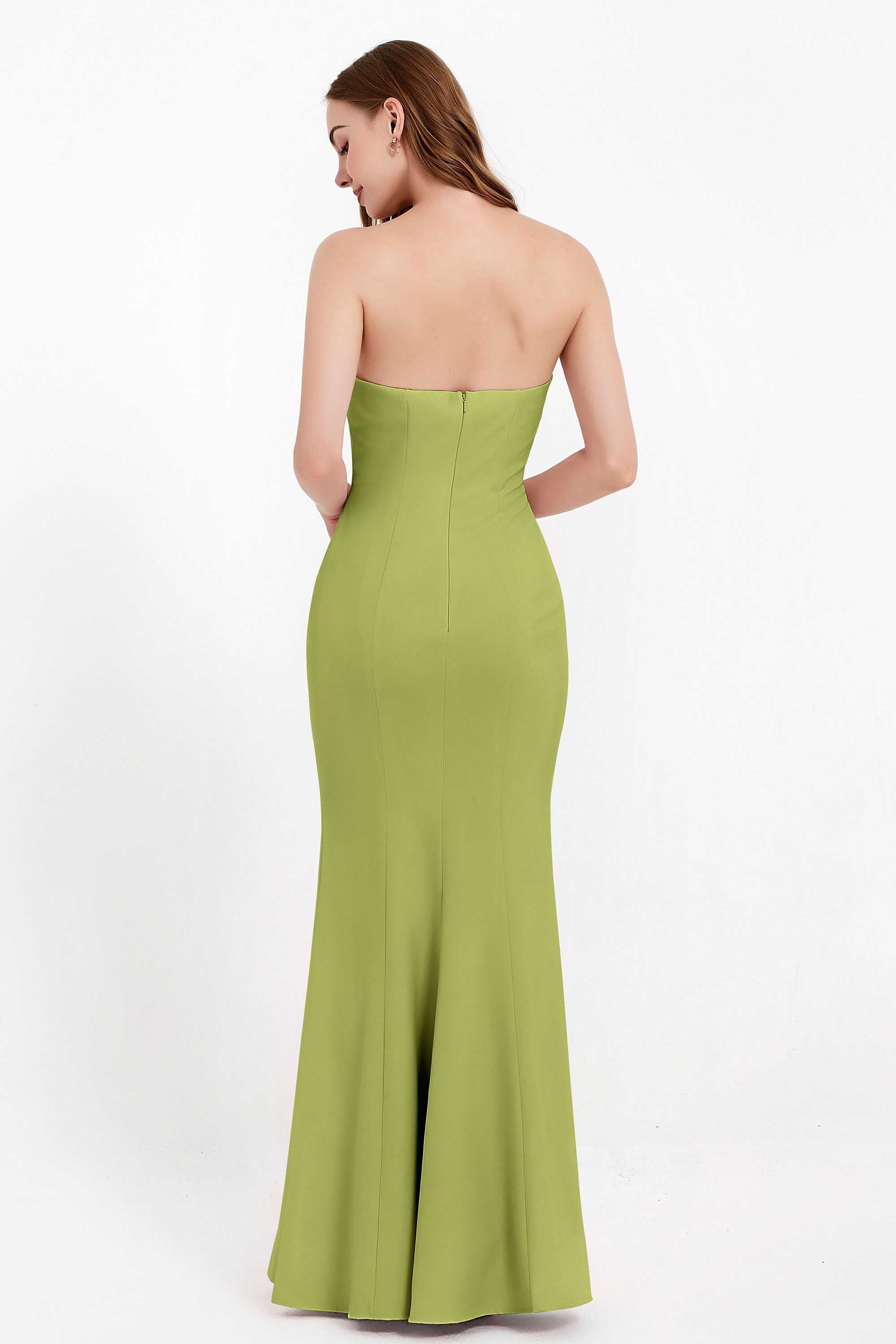 Mermaid Crepe Straight Across Formal Evening Dresses Long Prom Party Bridesmaid Dress Gowns