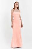 Mermaid Crepe Straight Across Formal Evening Dresses Long Prom Party Bridesmaid Dress Gowns