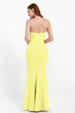 Mermaid Crepe Straight Across Formal Evening Dresses Long Prom Party Bridesmaid Dress Gowns