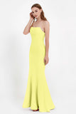 Mermaid Crepe Straight Across Formal Evening Dresses Long Prom Party Bridesmaid Dress Gowns