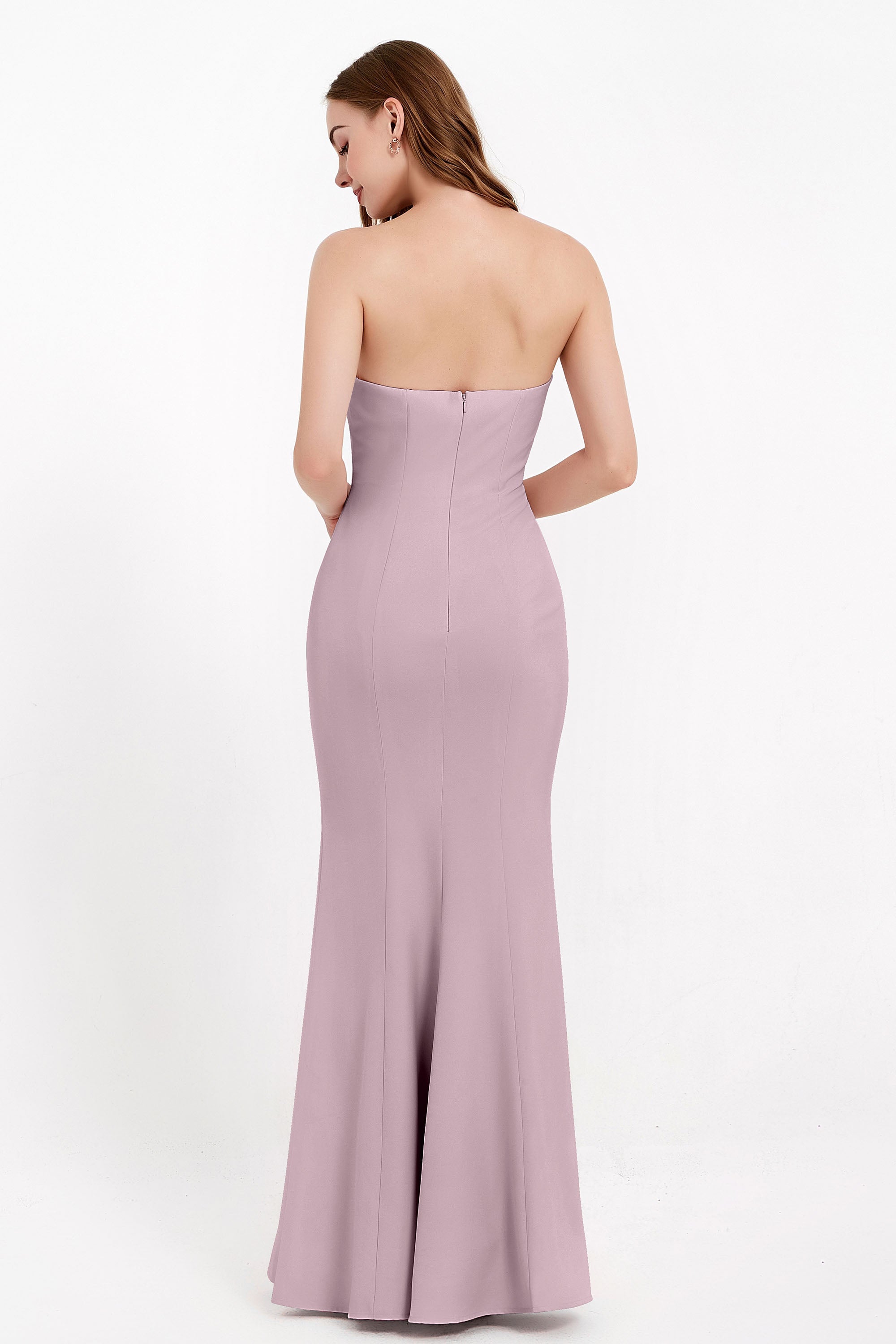 Mermaid Crepe Straight Across Formal Evening Dresses Long Prom Party Bridesmaid Dress Gowns