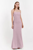 Mermaid Crepe Straight Across Formal Evening Dresses Long Prom Party Bridesmaid Dress Gowns