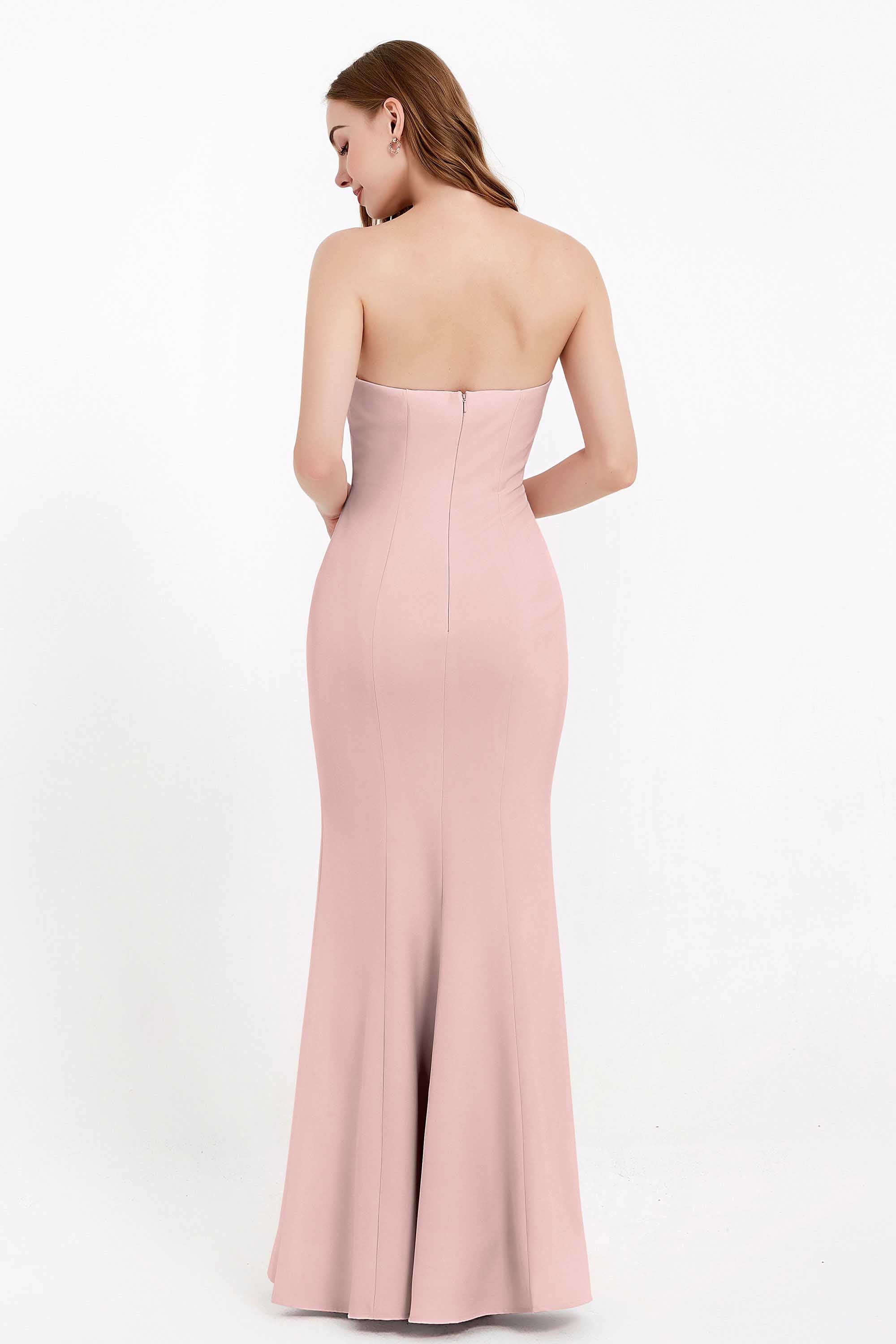 Mermaid Crepe Straight Across Formal Evening Dresses Long Prom Party Bridesmaid Dress Gowns