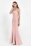 Mermaid Crepe Straight Across Formal Evening Dresses Long Prom Party Bridesmaid Dress Gowns