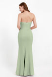 Mermaid Crepe Straight Across Formal Evening Dresses Long Prom Party Bridesmaid Dress Gowns