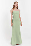 Mermaid Crepe Straight Across Formal Evening Dresses Long Prom Party Bridesmaid Dress Gowns