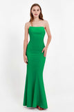 Mermaid Crepe Straight Across Formal Evening Dresses Long Prom Party Bridesmaid Dress Gowns