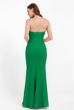 Mermaid Crepe Straight Across Formal Evening Dresses Long Prom Party Bridesmaid Dress Gowns