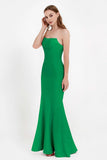 Mermaid Crepe Straight Across Formal Evening Dresses Long Prom Party Bridesmaid Dress Gowns