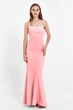 Mermaid Crepe Straight Across Formal Evening Dresses Long Prom Party Bridesmaid Dress Gowns