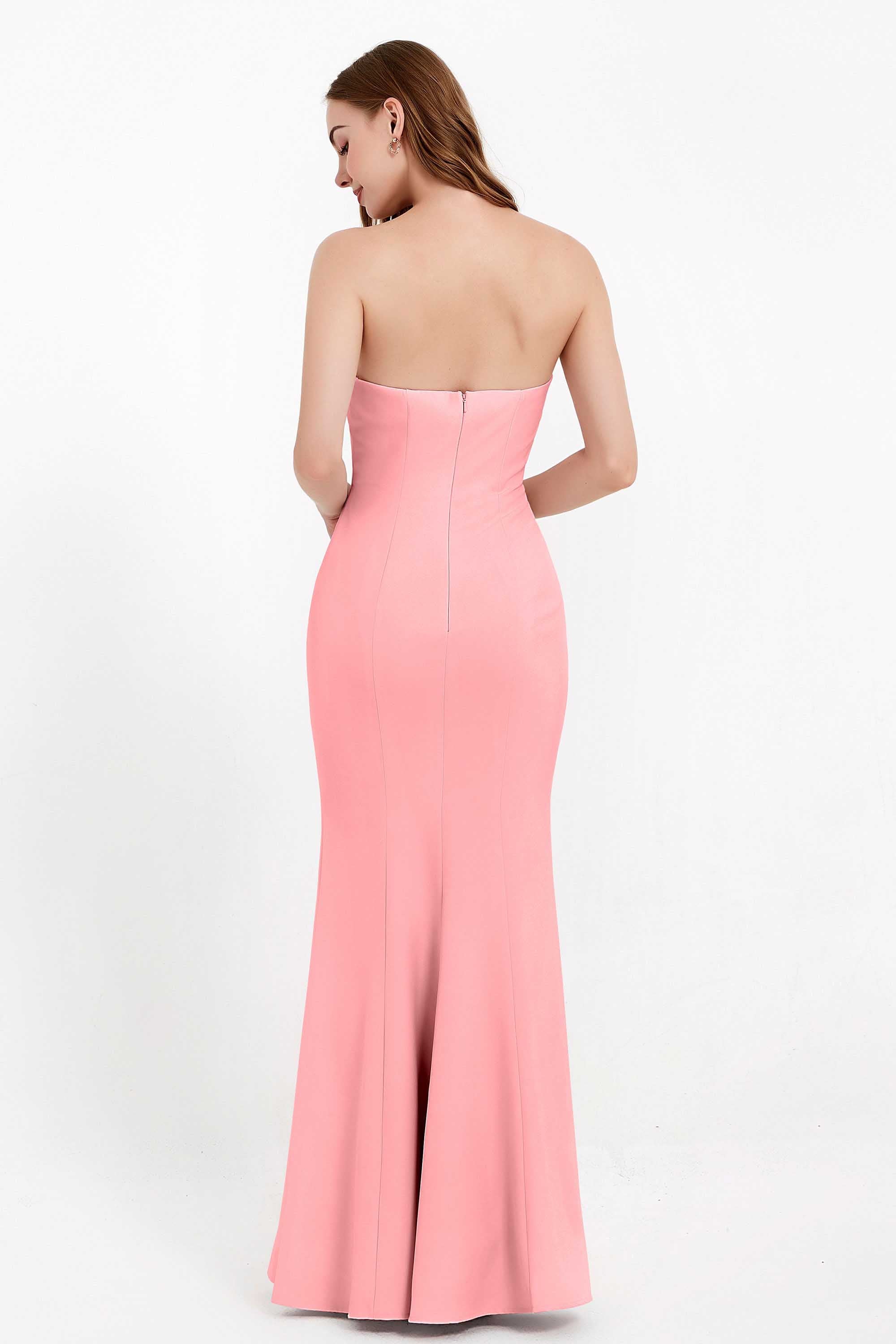 Mermaid Crepe Straight Across Formal Evening Dresses Long Prom Party Bridesmaid Dress Gowns