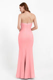 Mermaid Crepe Straight Across Formal Evening Dresses Long Prom Party Bridesmaid Dress Gowns