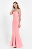 Mermaid Crepe Straight Across Formal Evening Dresses Long Prom Party Bridesmaid Dress Gowns