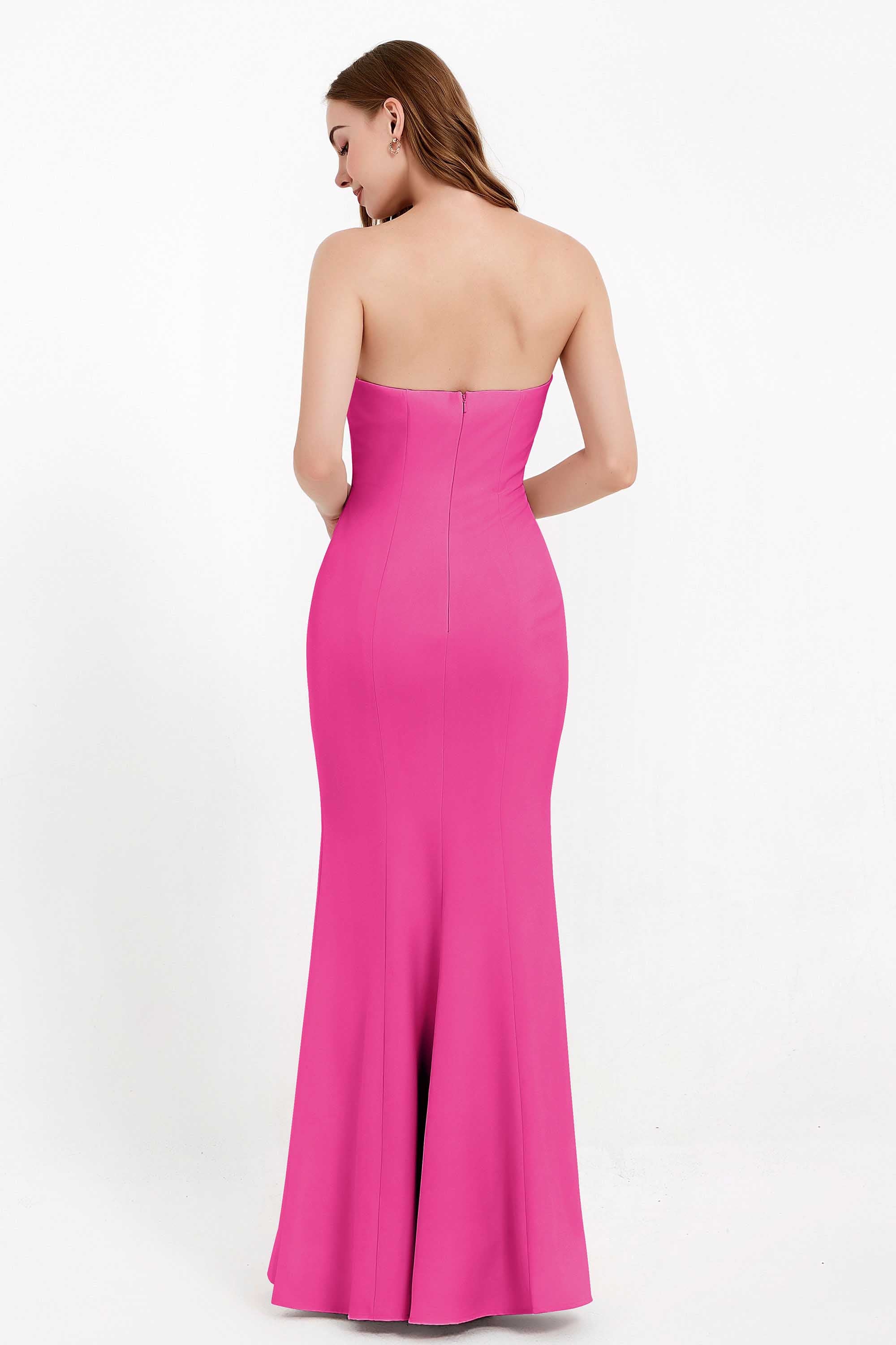 Mermaid Crepe Straight Across Formal Evening Dresses Long Prom Party Bridesmaid Dress Gowns