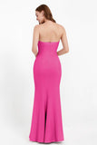Mermaid Crepe Straight Across Formal Evening Dresses Long Prom Party Bridesmaid Dress Gowns