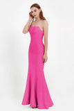 Mermaid Crepe Straight Across Formal Evening Dresses Long Prom Party Bridesmaid Dress Gowns