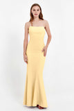 Mermaid Crepe Straight Across Formal Evening Dresses Long Prom Party Bridesmaid Dress Gowns