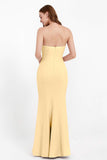 Mermaid Crepe Straight Across Formal Evening Dresses Long Prom Party Bridesmaid Dress Gowns