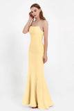 Mermaid Crepe Straight Across Formal Evening Dresses Long Prom Party Bridesmaid Dress Gowns