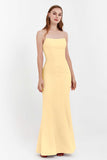 Mermaid Crepe Straight Across Formal Evening Dresses Long Prom Party Bridesmaid Dress Gowns