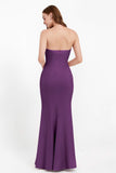 Mermaid Crepe Straight Across Formal Evening Dresses Long Prom Party Bridesmaid Dress Gowns