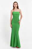 Mermaid Crepe Straight Across Formal Evening Dresses Long Prom Party Bridesmaid Dress Gowns