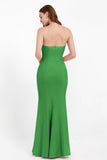 Mermaid Crepe Straight Across Formal Evening Dresses Long Prom Party Bridesmaid Dress Gowns