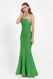 Mermaid Crepe Straight Across Formal Evening Dresses Long Prom Party Bridesmaid Dress Gowns