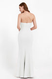 Mermaid Crepe Straight Across Formal Evening Dresses Long Prom Party Bridesmaid Dress Gowns