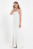 Mermaid Crepe Straight Across Formal Evening Dresses Long Prom Party Bridesmaid Dress Gowns