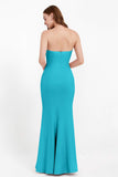 Mermaid Crepe Straight Across Formal Evening Dresses Long Prom Party Bridesmaid Dress Gowns