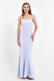 Mermaid Crepe Straight Across Formal Evening Dresses Long Prom Party Bridesmaid Dress Gowns