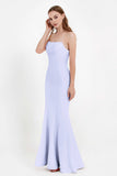 Mermaid Crepe Straight Across Formal Evening Dresses Long Prom Party Bridesmaid Dress Gowns