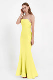 Mermaid Crepe Straight Across Formal Evening Dresses Long Prom Party Bridesmaid Dress Gowns
