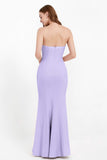 Mermaid Crepe Straight Across Formal Evening Dresses Long Prom Party Bridesmaid Dress Gowns