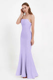 Mermaid Crepe Straight Across Formal Evening Dresses Long Prom Party Bridesmaid Dress Gowns