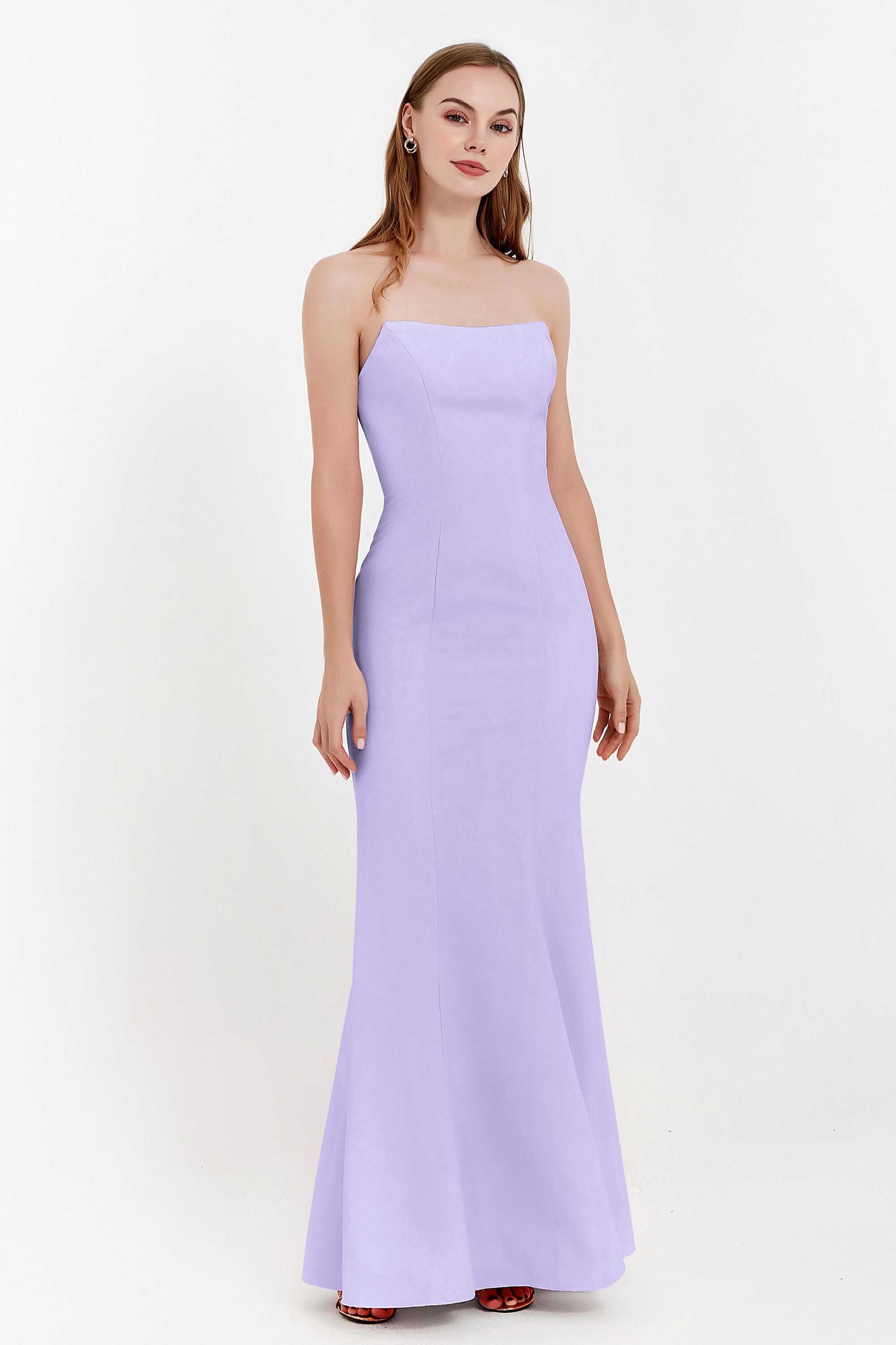 Mermaid Crepe Straight Across Formal Evening Dresses Long Prom Party Bridesmaid Dress Gowns