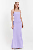 Mermaid Crepe Straight Across Formal Evening Dresses Long Prom Party Bridesmaid Dress Gowns
