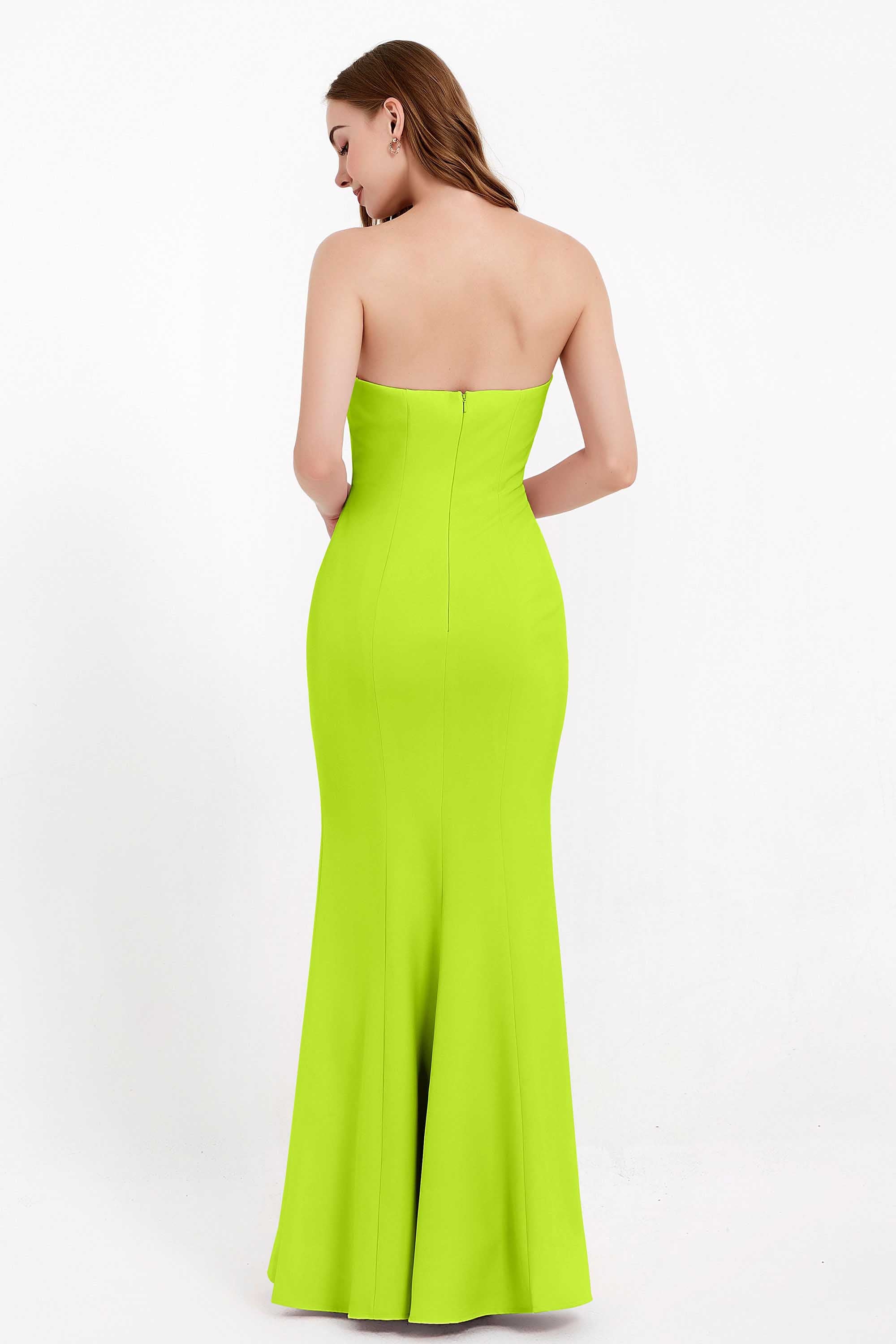 Mermaid Crepe Straight Across Formal Evening Dresses Long Prom Party Bridesmaid Dress Gowns