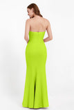 Mermaid Crepe Straight Across Formal Evening Dresses Long Prom Party Bridesmaid Dress Gowns