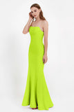 Mermaid Crepe Straight Across Formal Evening Dresses Long Prom Party Bridesmaid Dress Gowns