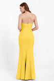 Mermaid Crepe Straight Across Formal Evening Dresses Long Prom Party Bridesmaid Dress Gowns