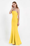 Mermaid Crepe Straight Across Formal Evening Dresses Long Prom Party Bridesmaid Dress Gowns