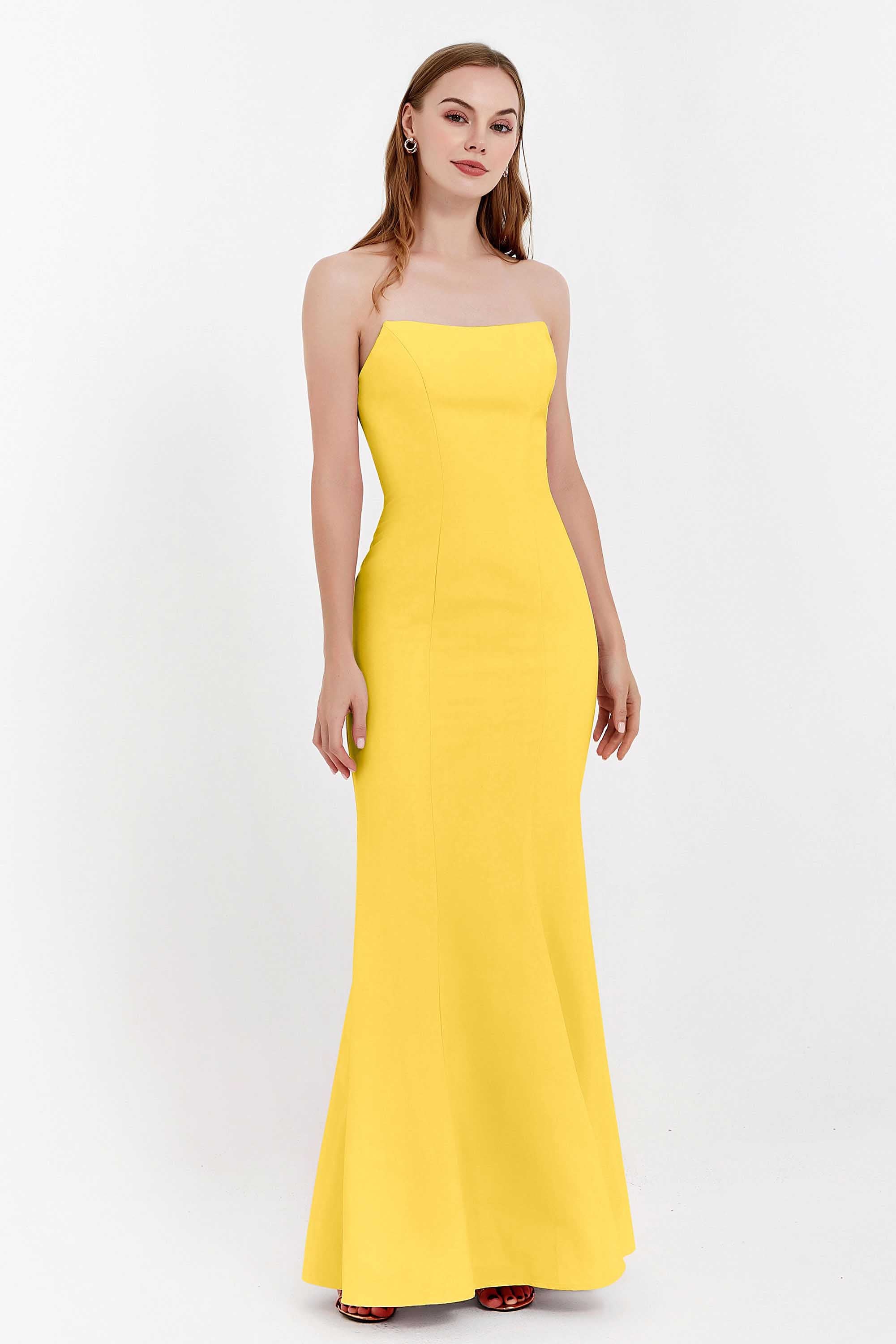 Mermaid Crepe Straight Across Formal Evening Dresses Long Prom Party Bridesmaid Dress Gowns